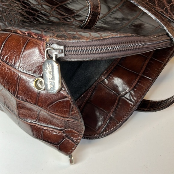 Furla Italian Leather Embossed Crocodile Large Tote Bag - Picture 15 of 16